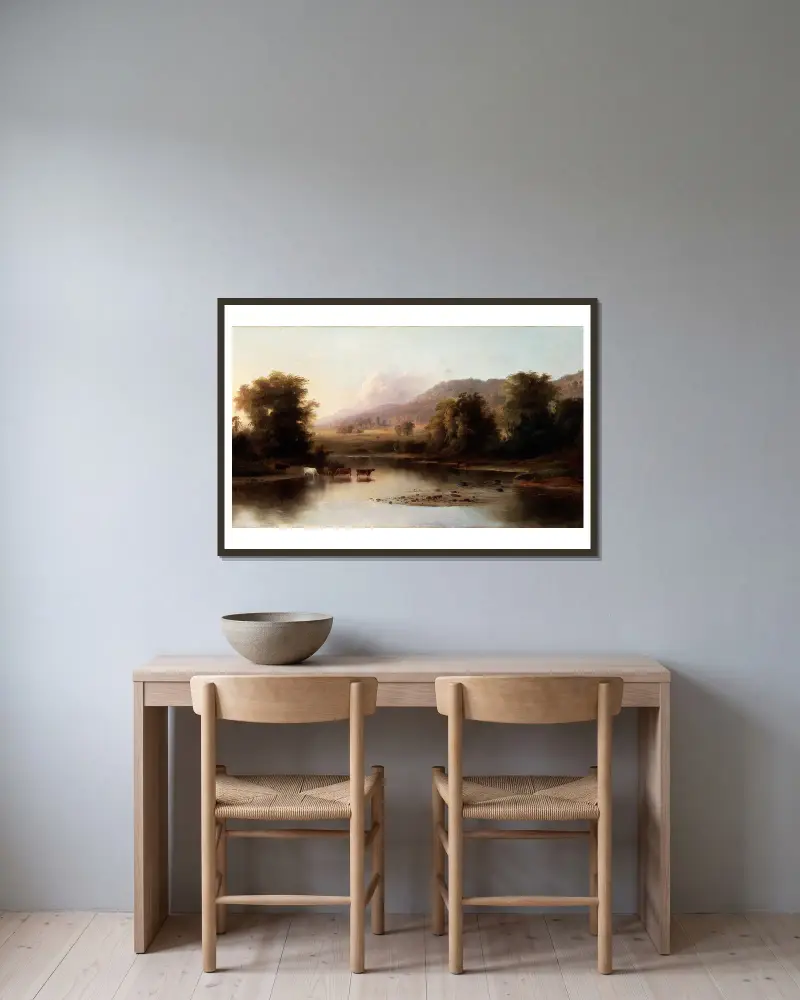 Utsikt över St. Anne's River av Robert S. Duncanson inramad på en vägg