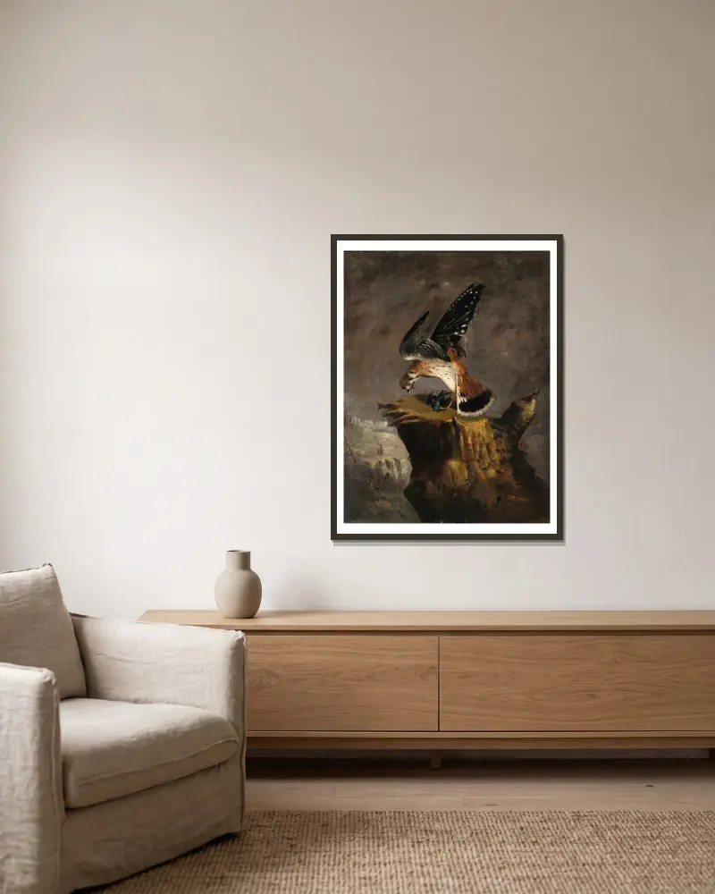 Vulture and Its Prey av Robert S. Duncanson inramad på en vägg