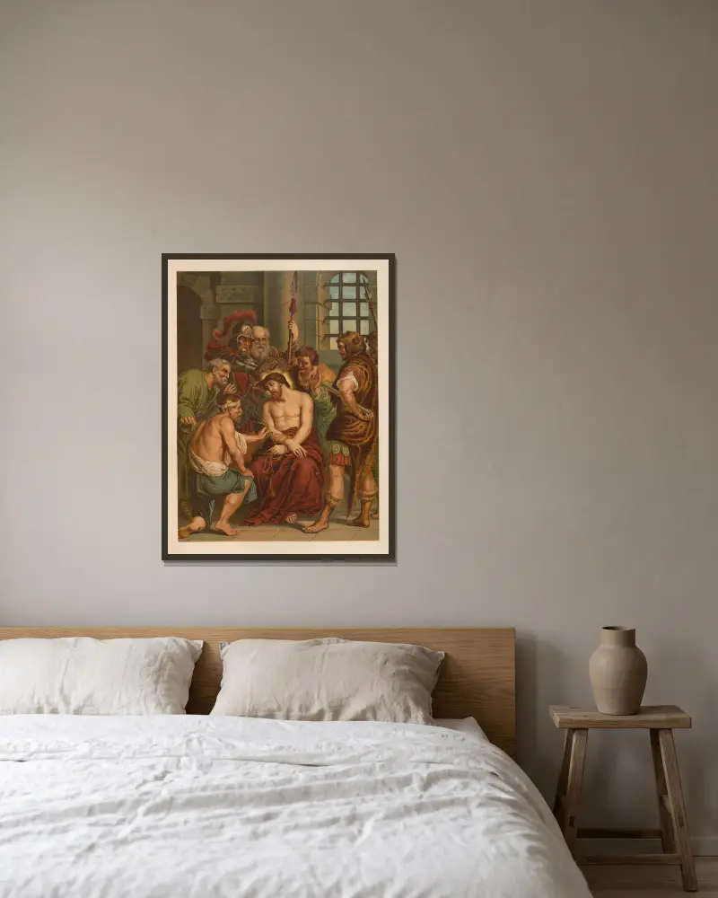 Christus verlacht von Jan Ladislaw Sýkora gerahmt an einer Wand