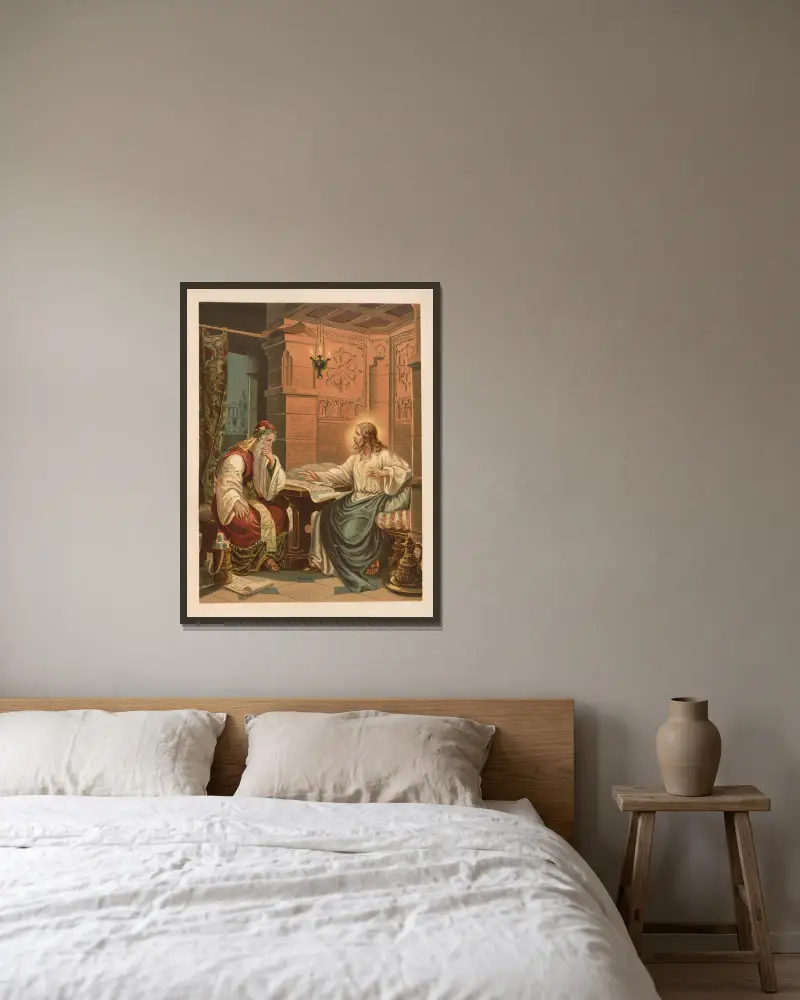 Kristův rozhovor s Nikodémem, Jan Ladislaw Sýkora v rámu na stěně