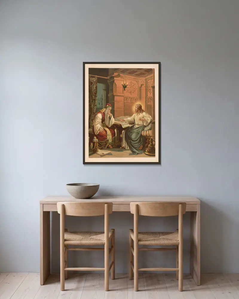 Kristův rozhovor s Nikodémem, Jan Ladislaw Sýkora v rámu na stěně