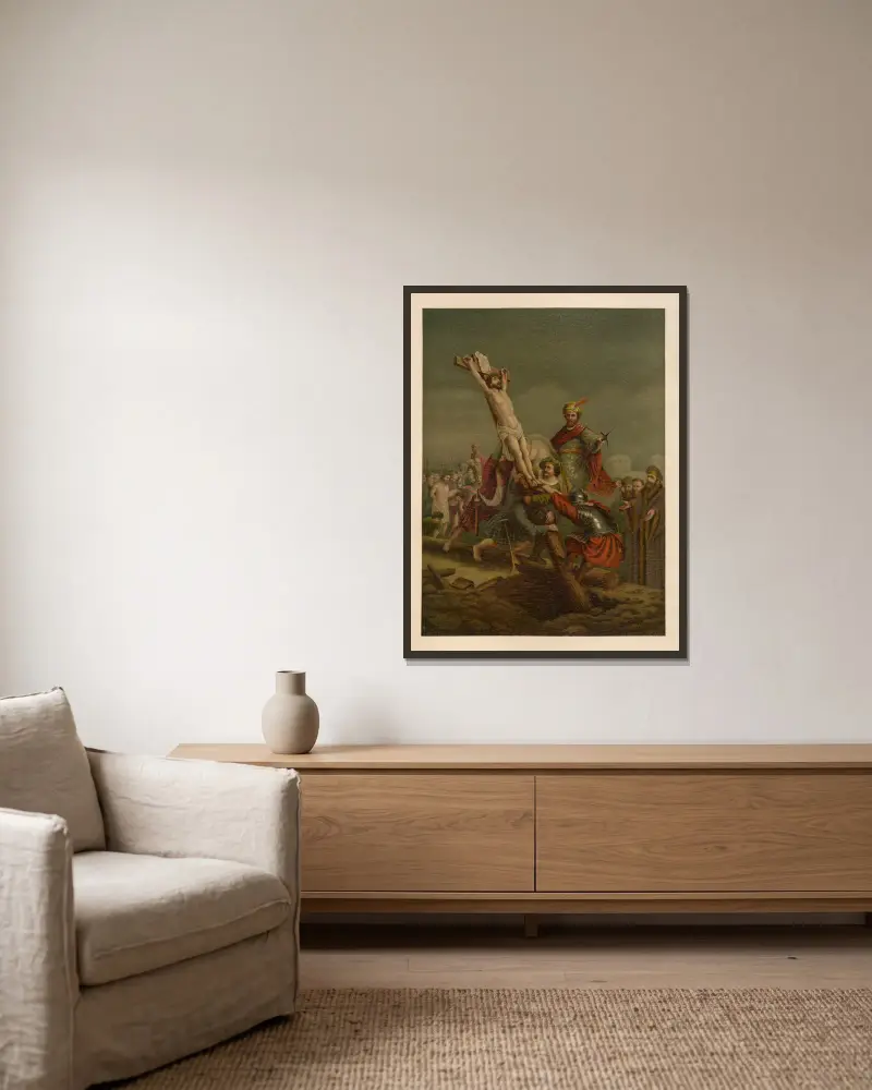 Kreuzigung, 1899 – Nr. 2 von Jan Ladislaw Sýkora gerahmt an einer Wand