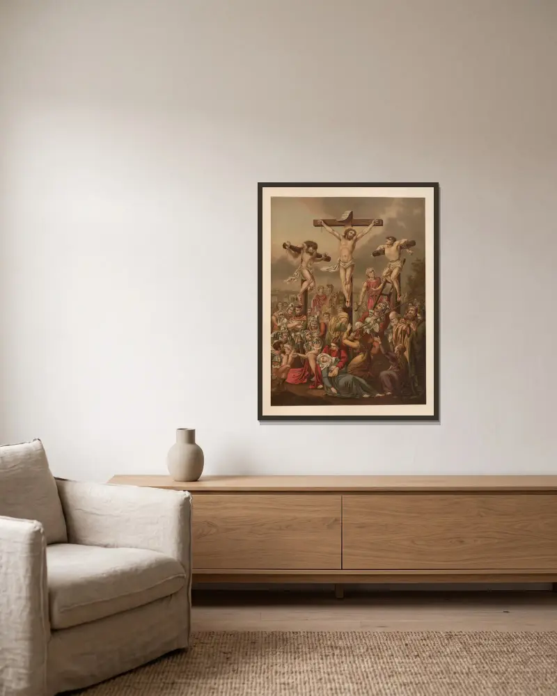 Kreuzigung, 1899 – Nr. 1 von Jan Ladislaw Sýkora gerahmt an einer Wand