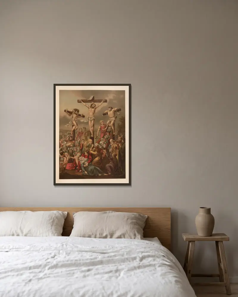 Kreuzigung, 1899 – Nr. 1 von Jan Ladislaw Sýkora gerahmt an einer Wand