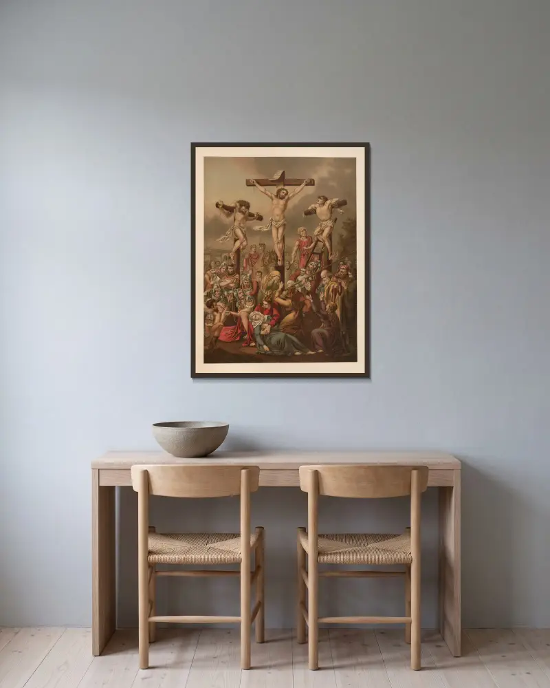 Kreuzigung, 1899 – Nr. 1 von Jan Ladislaw Sýkora gerahmt an einer Wand