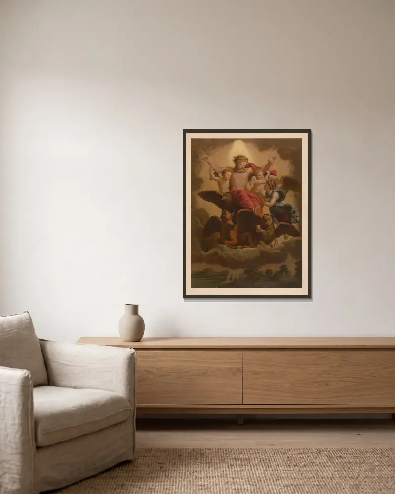 Ezechiels Vision von Jan Ladislaw Sýkora gerahmt an einer Wand