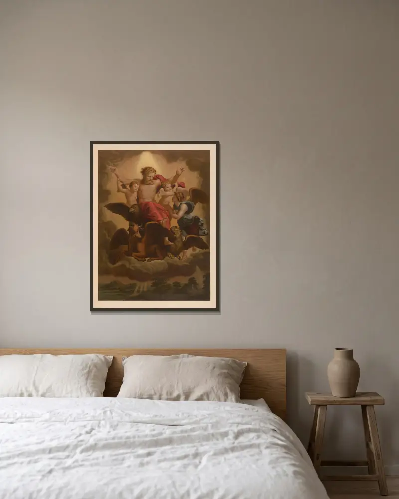 Ezechiels Vision von Jan Ladislaw Sýkora gerahmt an einer Wand