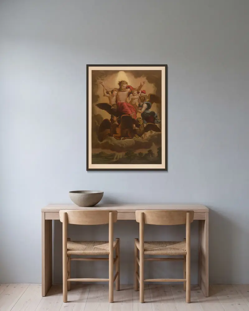 Ezechiels Vision von Jan Ladislaw Sýkora gerahmt an einer Wand