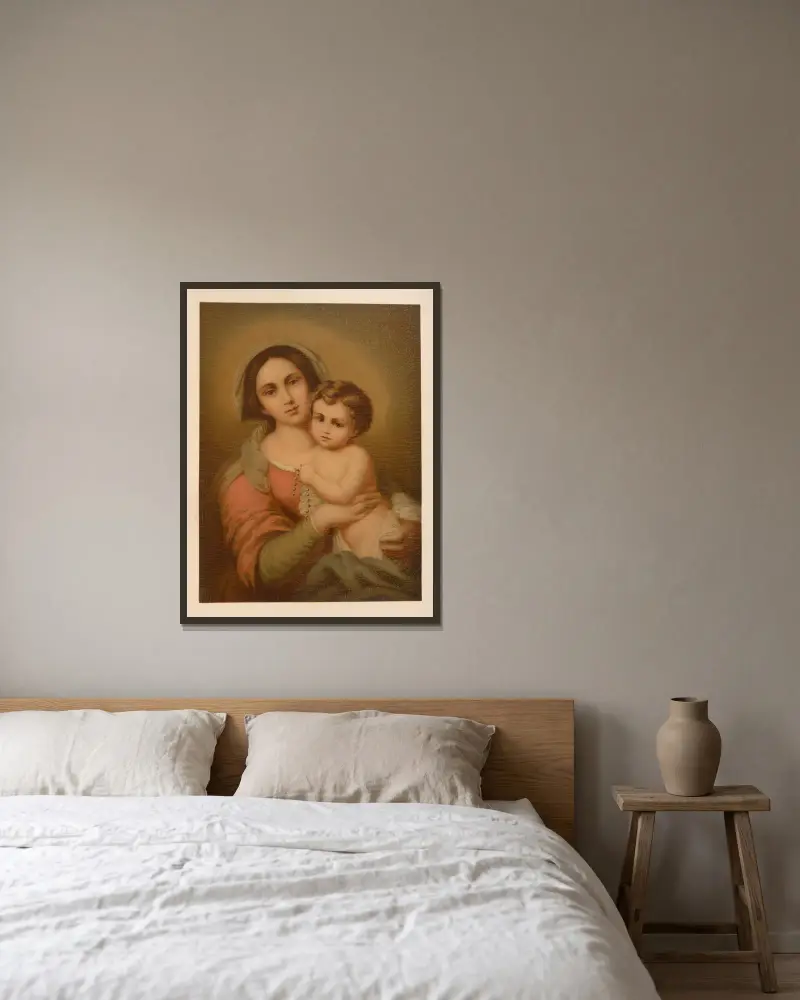 Maria s dítětem, Jan Ladislaw Sýkora v rámu na stěně