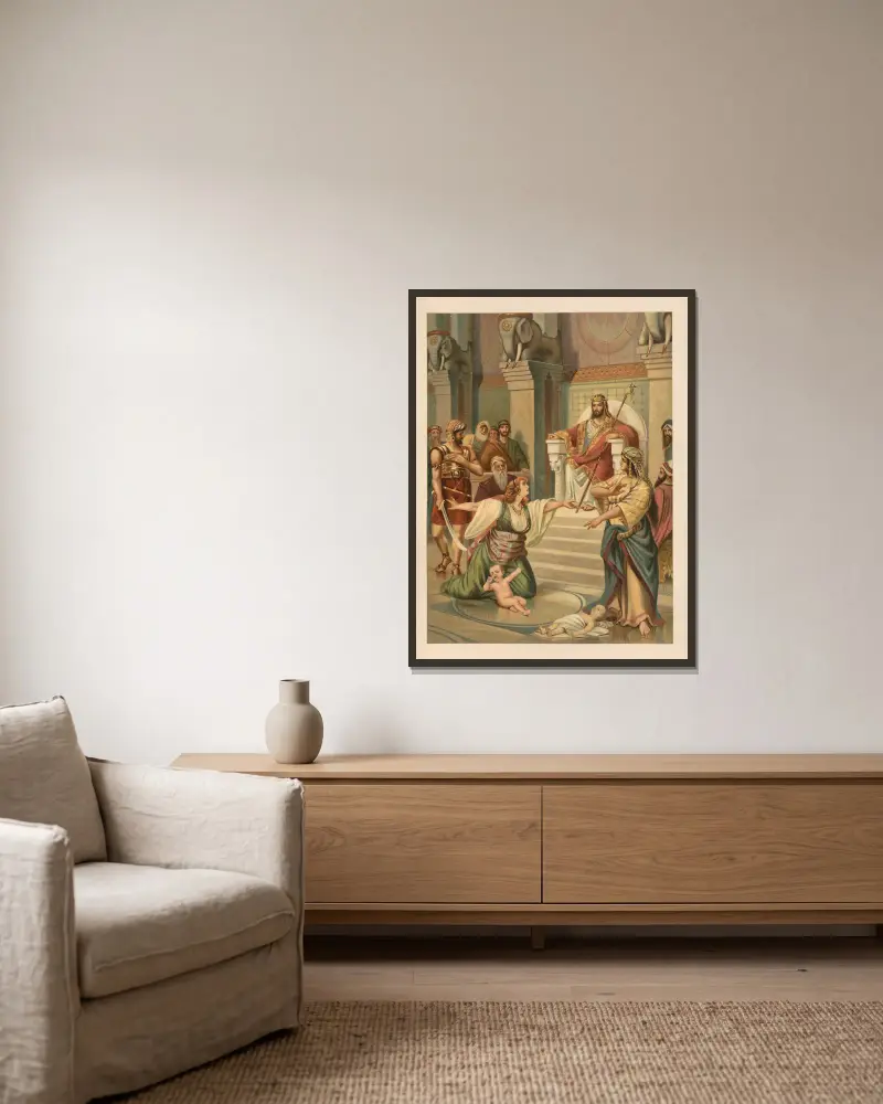 Salomos Urteil von Jan Ladislaw Sýkora gerahmt an einer Wand