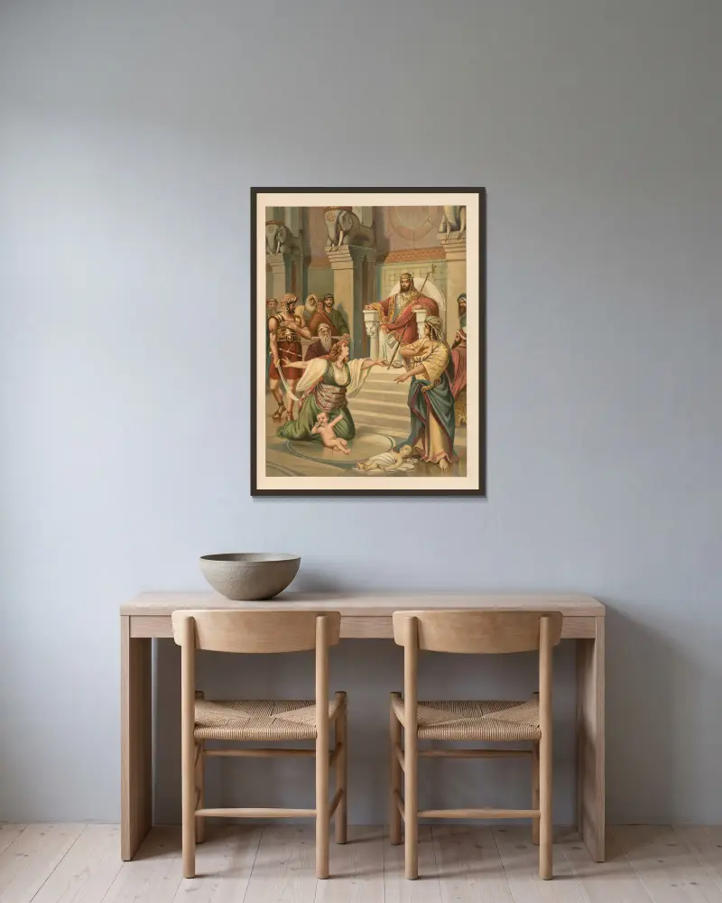 Salomos Urteil von Jan Ladislaw Sýkora gerahmt an einer Wand