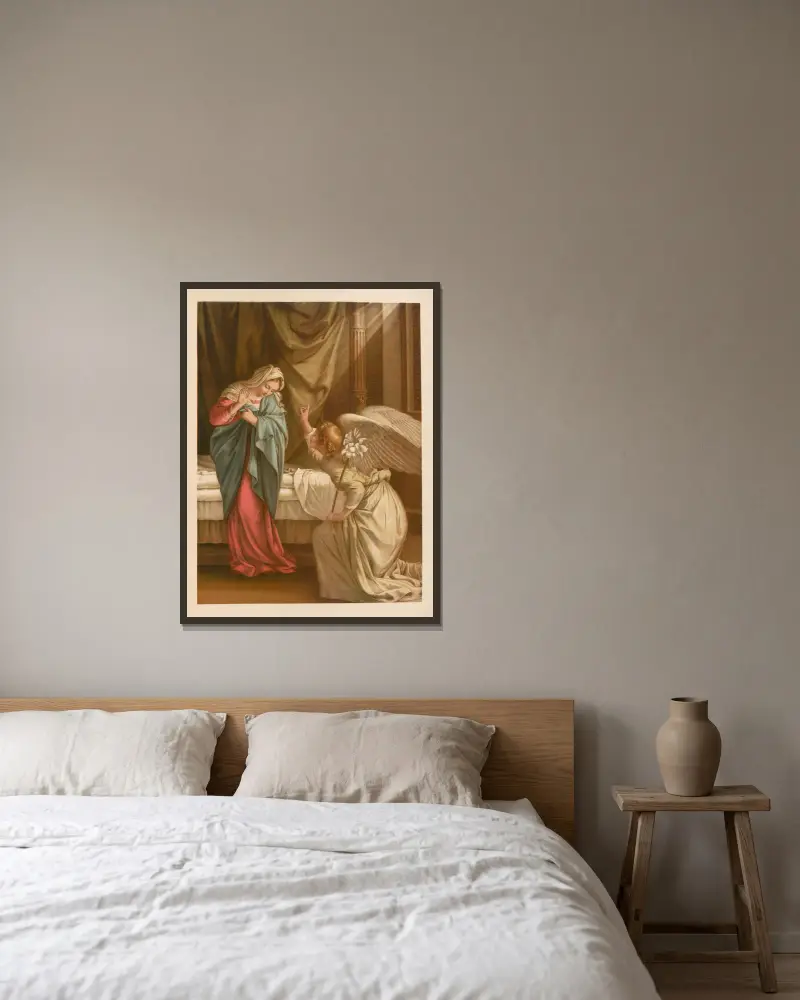 Die Verkündigung von Jan Ladislaw Sýkora gerahmt an einer Wand