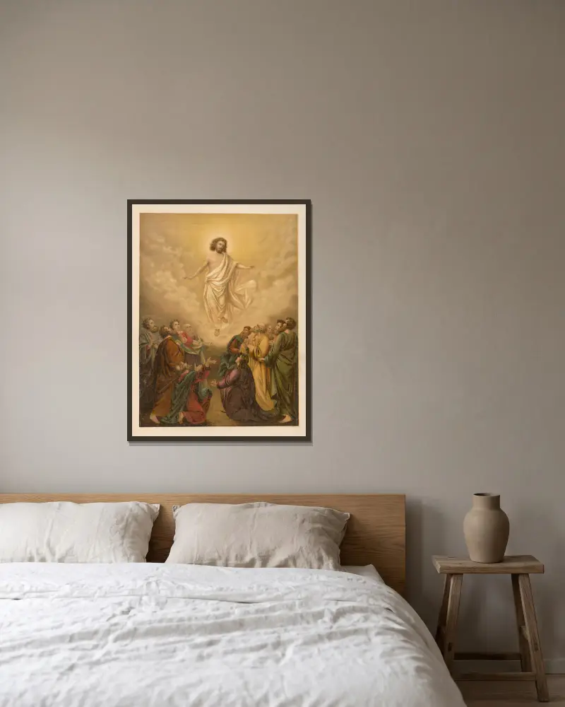 Die Himmelfahrt Christi von Jan Ladislaw Sýkora gerahmt an einer Wand