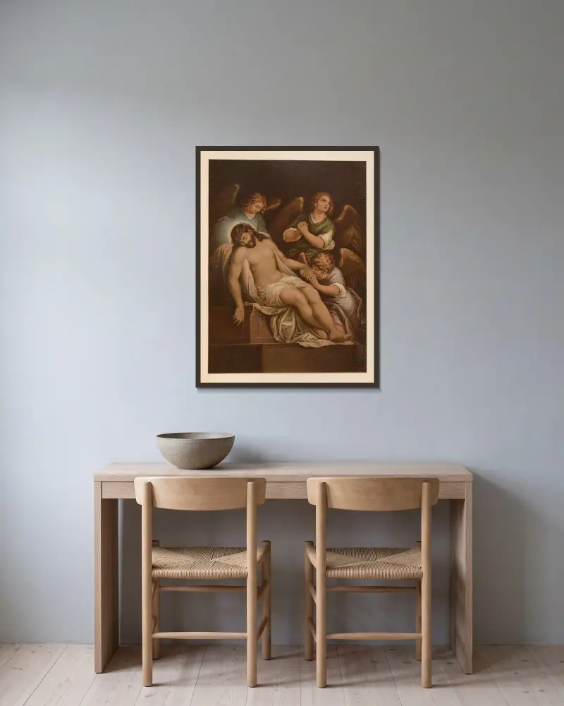 Die Beerdigung von Jan Ladislaw Sýkora gerahmt an einer Wand