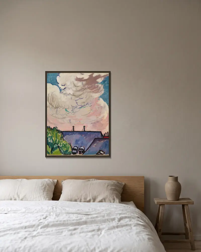 Clouds av Henry Lyman Saÿen inramad på en vägg