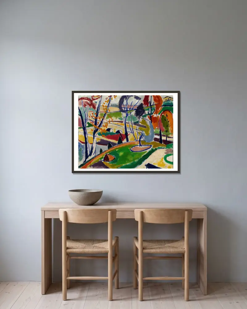 Décor Plat av Henry Lyman Saÿen inramad på en vägg