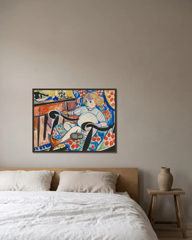 Gouache, Henry Lyman Saÿen v rámu na stěně