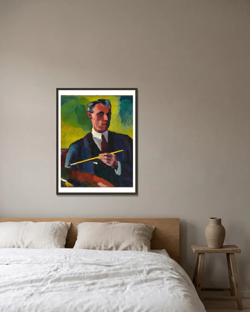 Autoportret, Henry Lyman Saÿen w ramie na ścianie