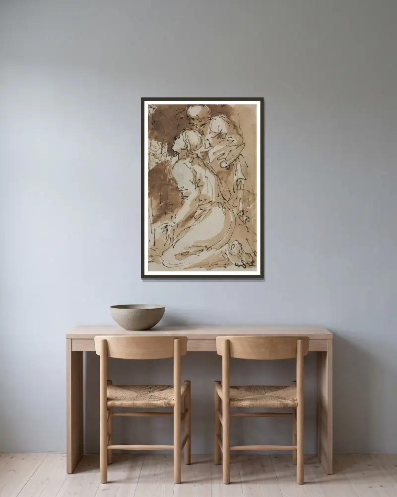Figure Studies, 1640 – nr 1 av Salvator Rosa inramad på en vägg