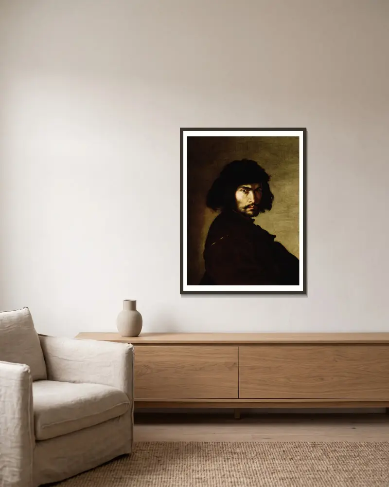 Selbstbildnis von Salvator Rosa gerahmt an einer Wand