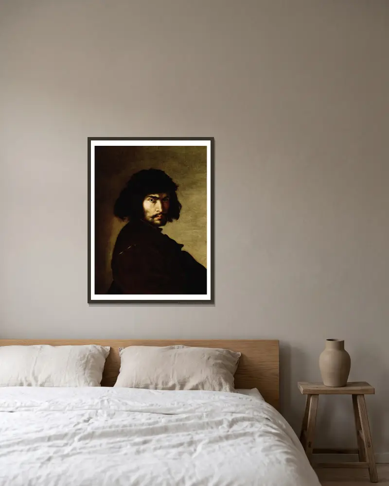 Selbstbildnis von Salvator Rosa gerahmt an einer Wand