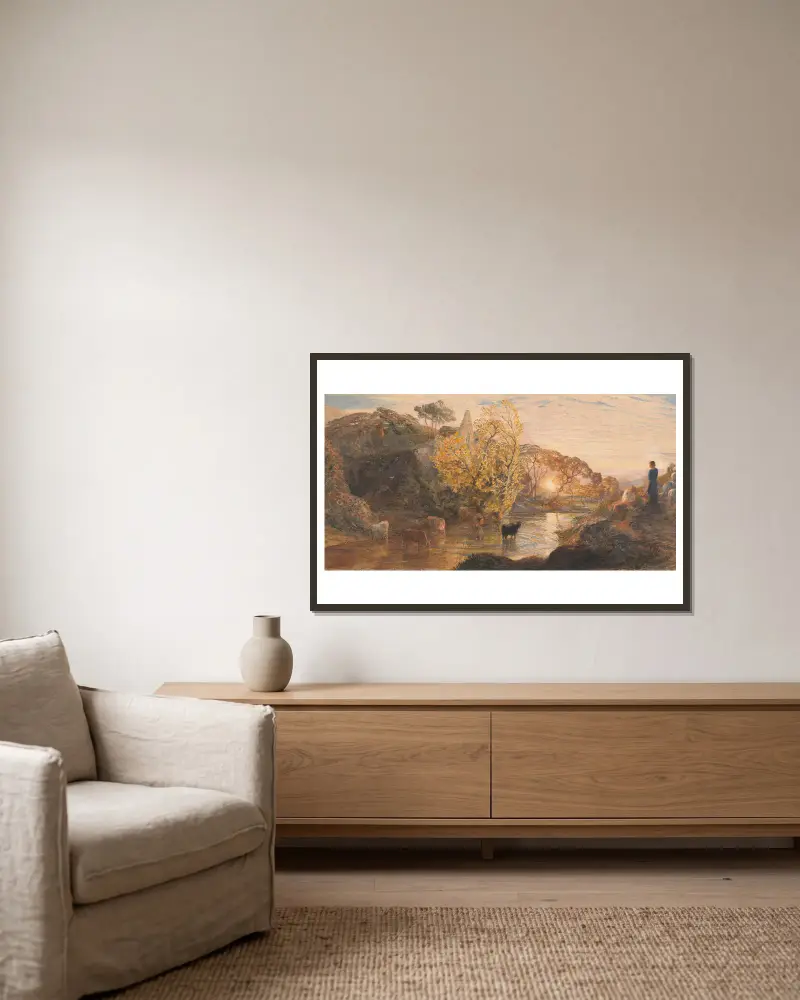 Tinternské opatství při západu slunce, Samuel Palmer v rámu na stěně