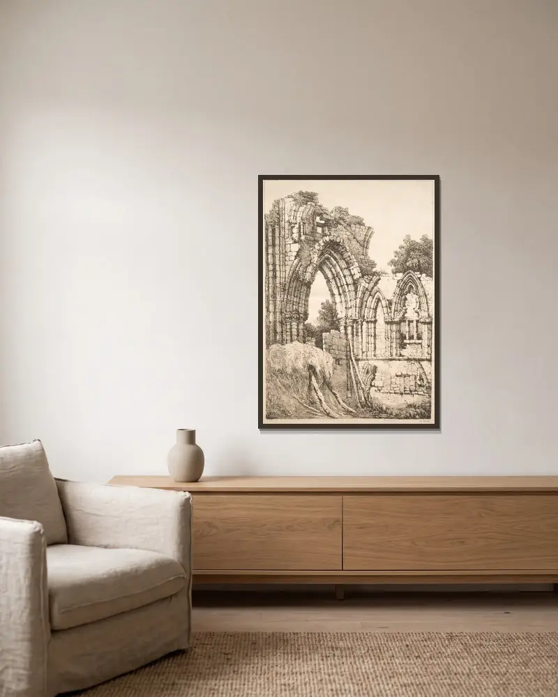 In York, Ruinen von Samuel Prout gerahmt an einer Wand