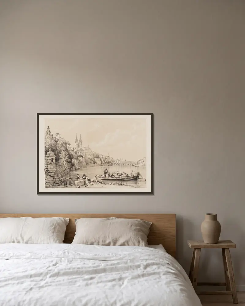 Basel, 1839 – Nr. 2 von Samuel Prout gerahmt an einer Wand