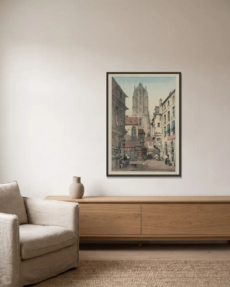 Der Dom in Frankfurt von Samuel Prout gerahmt an einer Wand