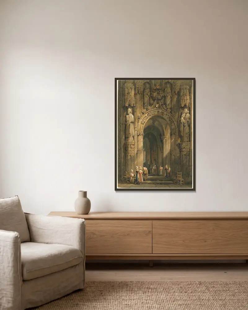 Kircheninneres von Samuel Prout gerahmt an einer Wand