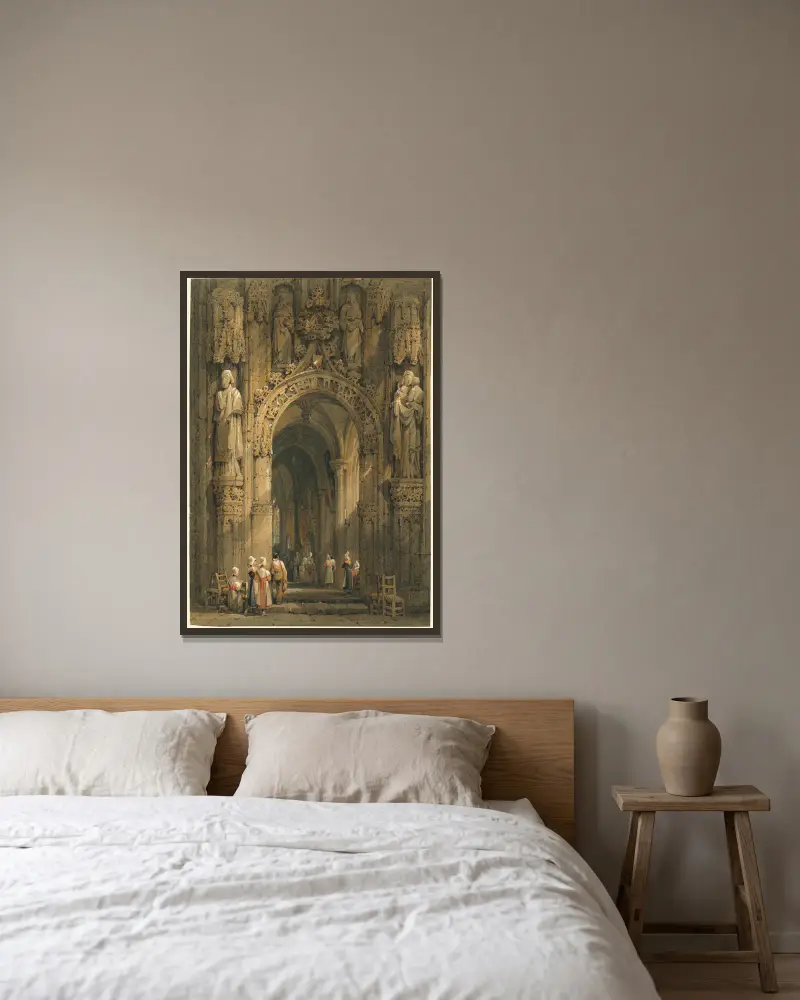 Kircheninneres von Samuel Prout gerahmt an einer Wand