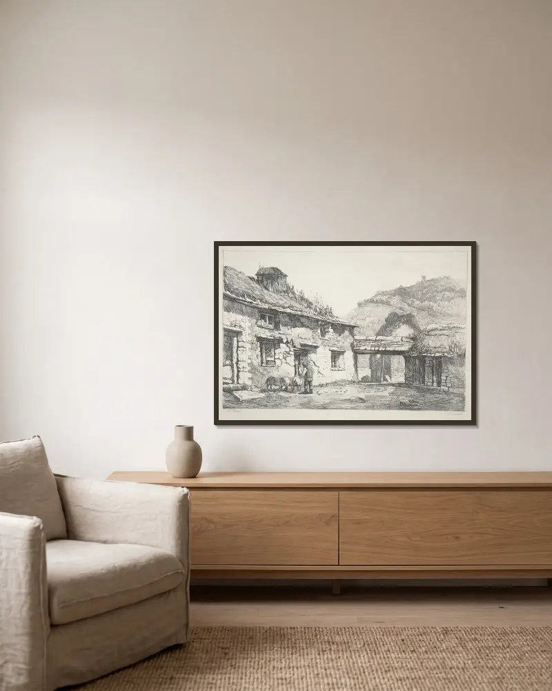 Lynmouth von Samuel Prout gerahmt an einer Wand