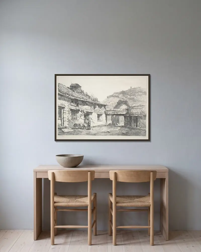 Lynmouth von Samuel Prout gerahmt an einer Wand
