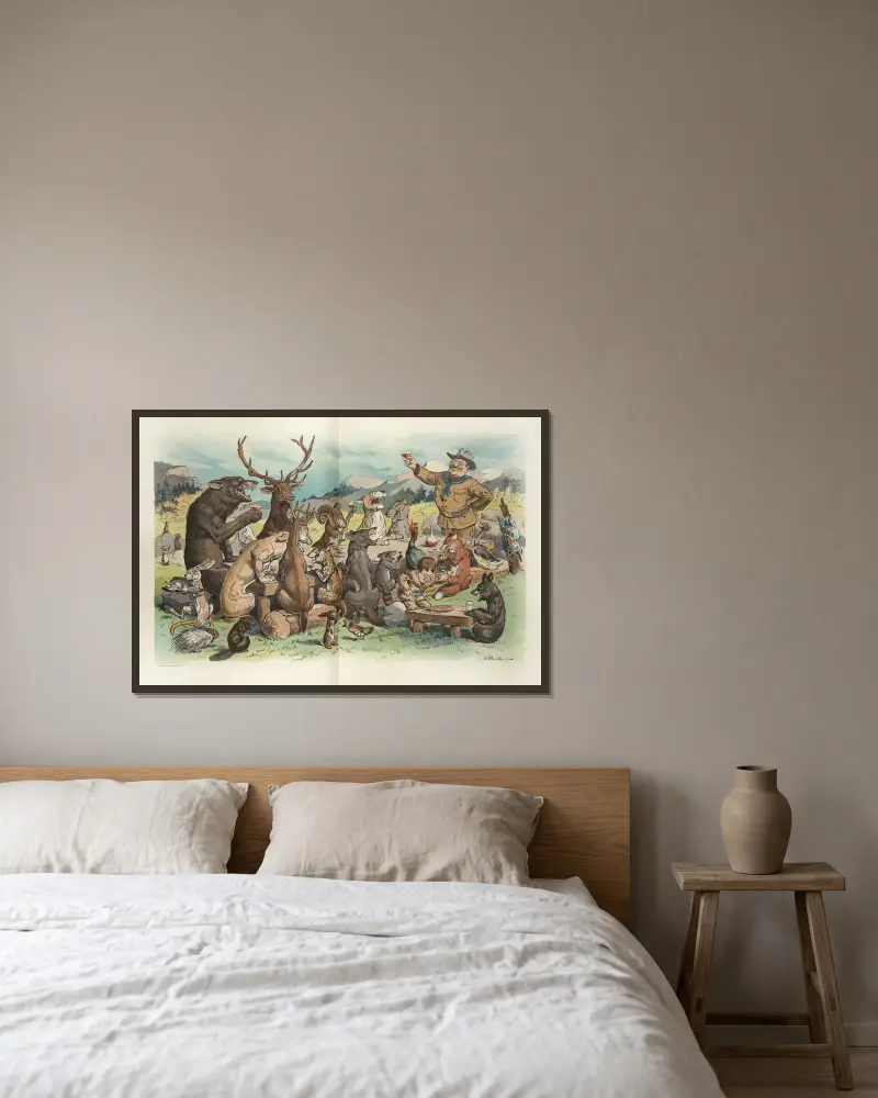 Ein Thanksgiving-Waffenstillstand von John Samuel Pughe gerahmt an einer Wand