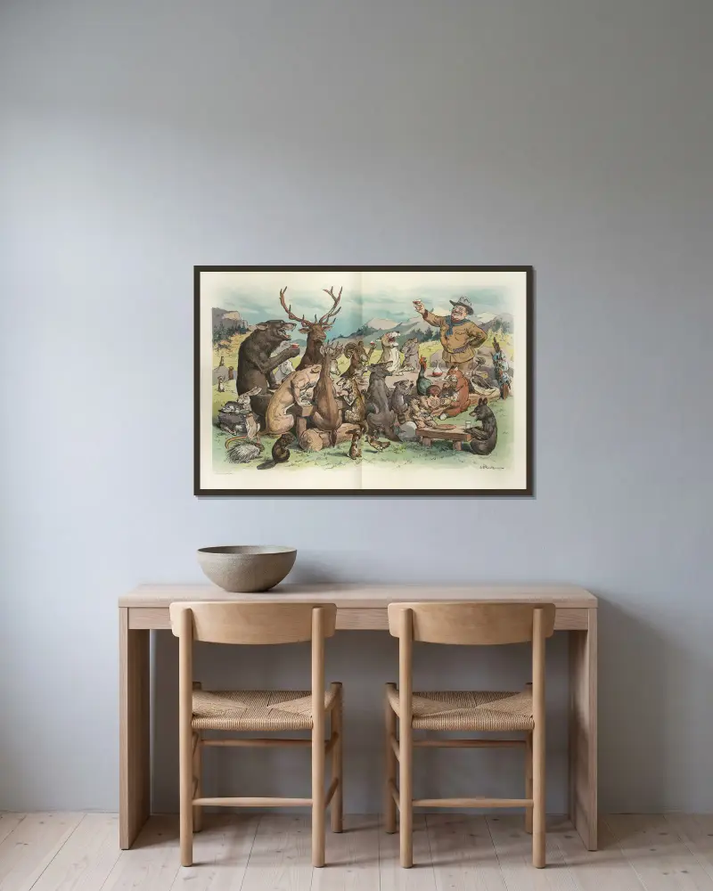 Ein Thanksgiving-Waffenstillstand von John Samuel Pughe gerahmt an einer Wand