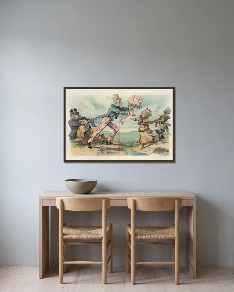 Flirtation under difficulties av John Samuel Pughe inramad på en vägg