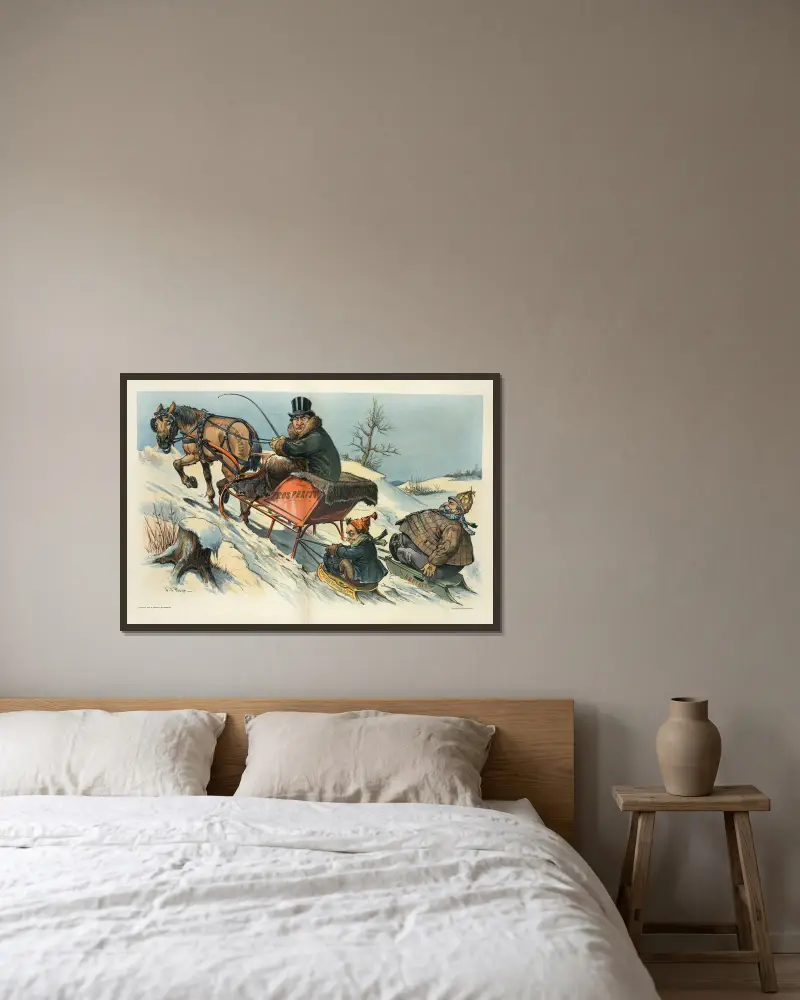 Raději by měl zatočit vzadu, John Samuel Pughe v rámu na stěně