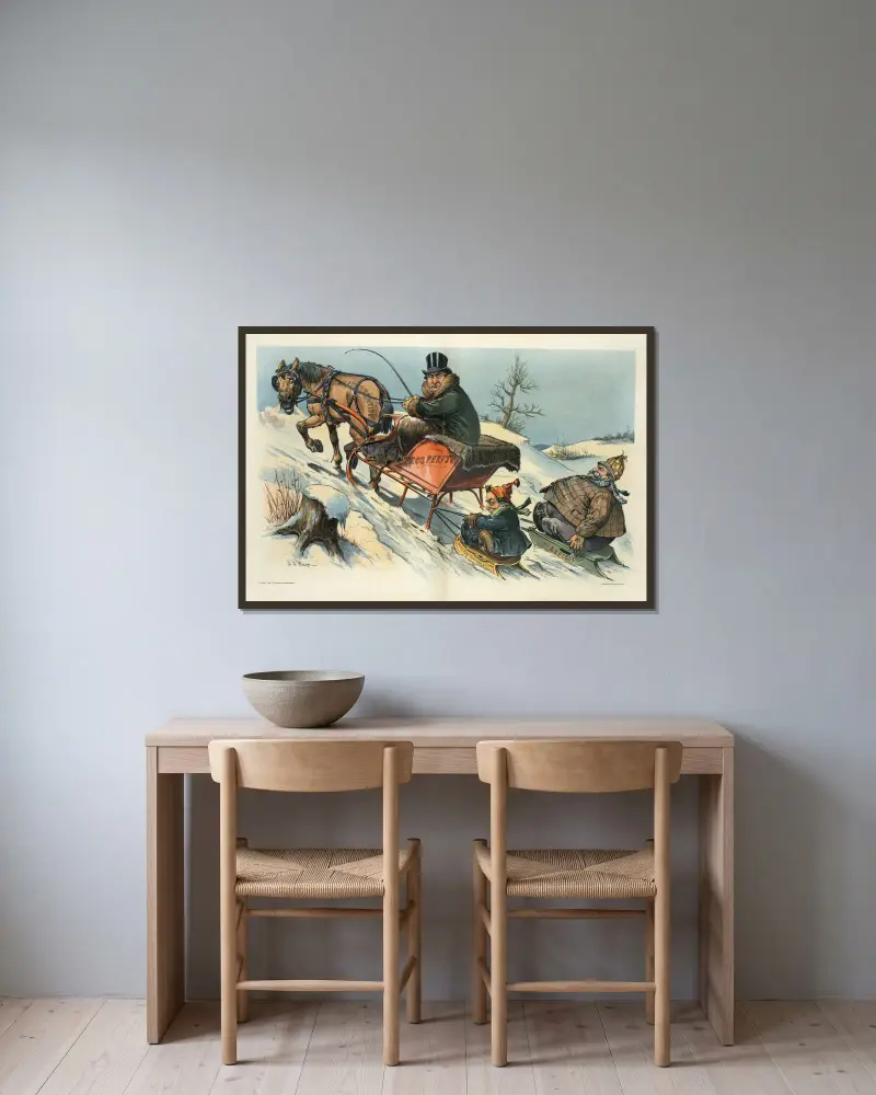 Raději by měl zatočit vzadu, John Samuel Pughe v rámu na stěně