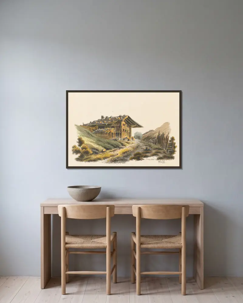 à Oberhassle von Jakob Samuel Weibel gerahmt an einer Wand