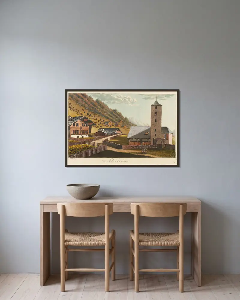 Adelboden, Jakob Samuel Weibel v rámu na stěně