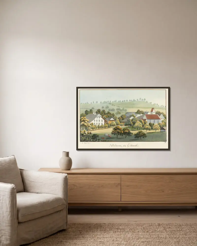 Affoltern im Emmental von Jakob Samuel Weibel gerahmt an einer Wand