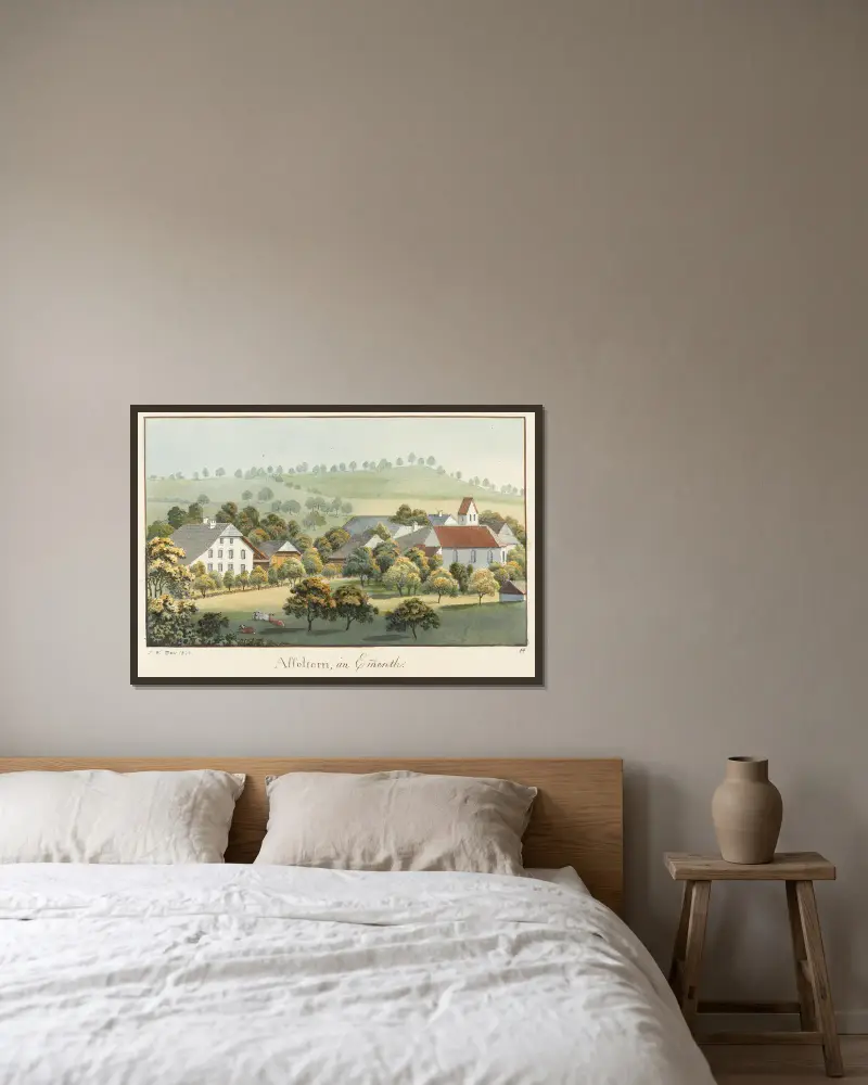 Affoltern im Emmental von Jakob Samuel Weibel gerahmt an einer Wand