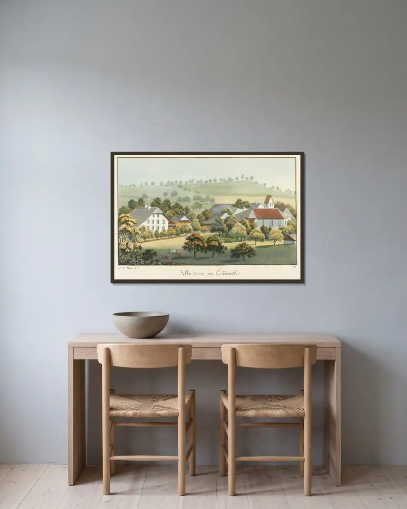 Affoltern im Emmental von Jakob Samuel Weibel gerahmt an einer Wand