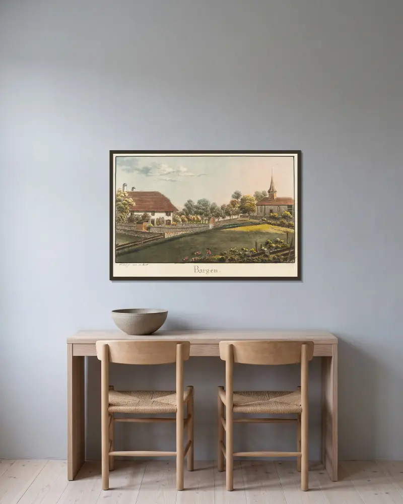 Bargen, Jakob Samuel Weibel v rámu na stěně