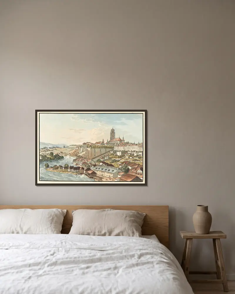 Bern, od strony drogi do Thun, Jakob Samuel Weibel w ramie na ścianie