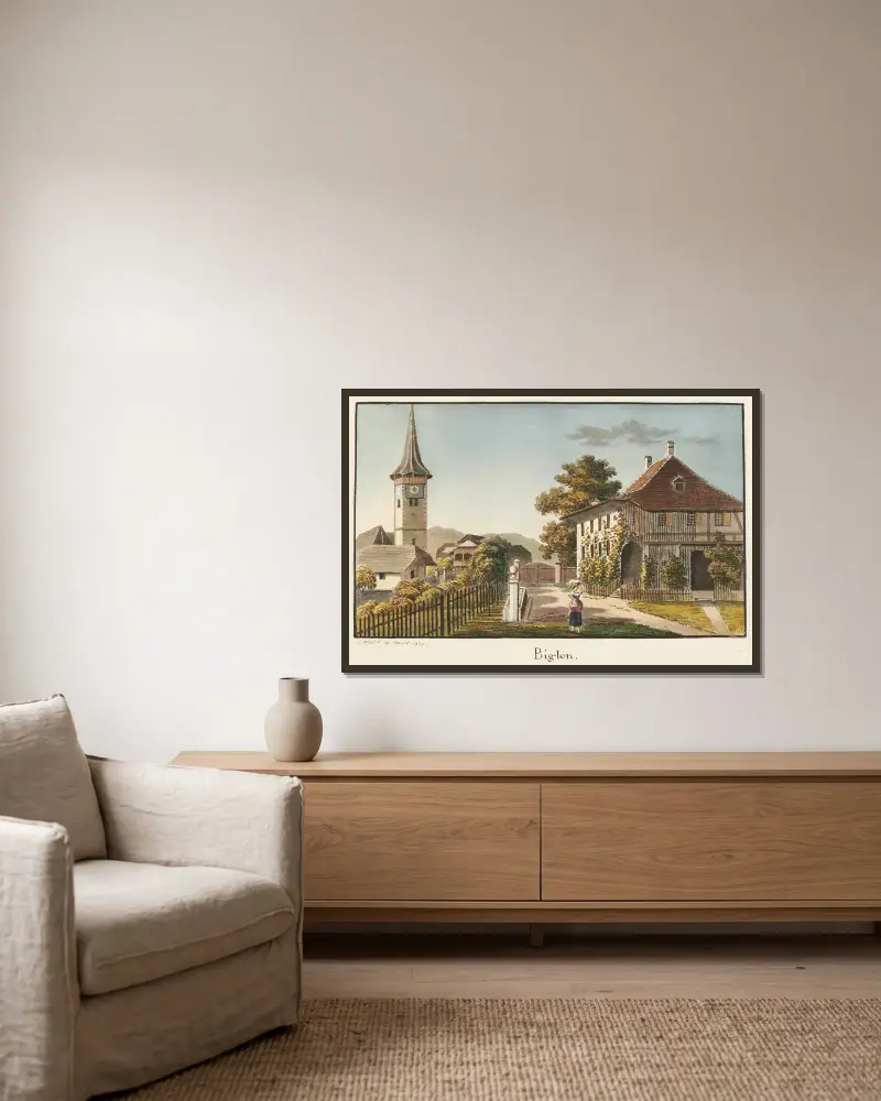 Biglen von Jakob Samuel Weibel gerahmt an einer Wand