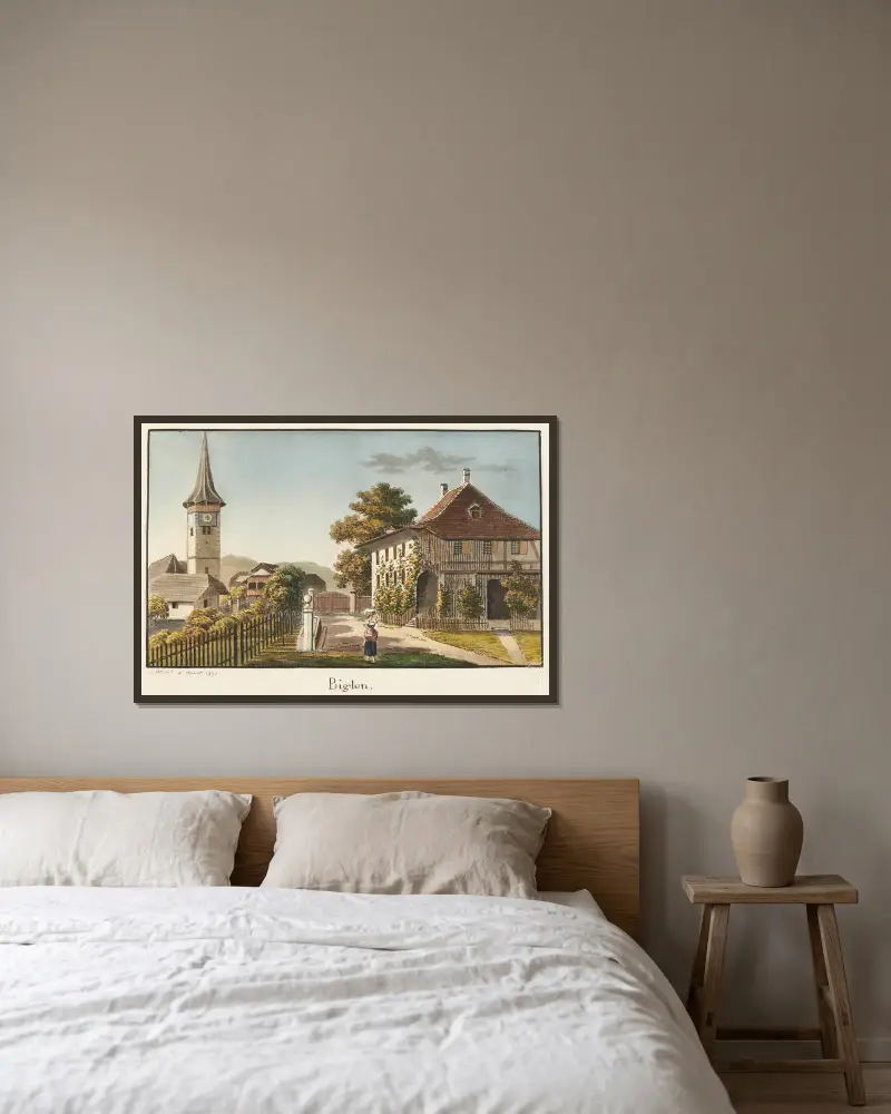 Biglen von Jakob Samuel Weibel gerahmt an einer Wand