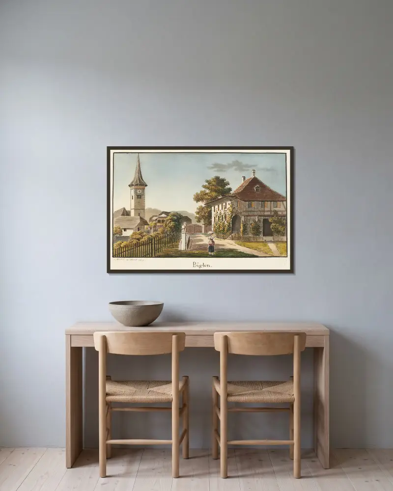 Biglen von Jakob Samuel Weibel gerahmt an einer Wand