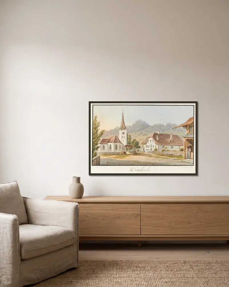 Diesbach [pod Thun], nr 1, Jakob Samuel Weibel w ramie na ścianie
