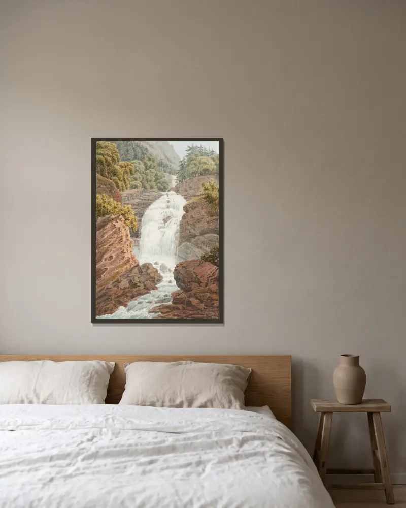 Giesbach von Jakob Samuel Weibel gerahmt an einer Wand